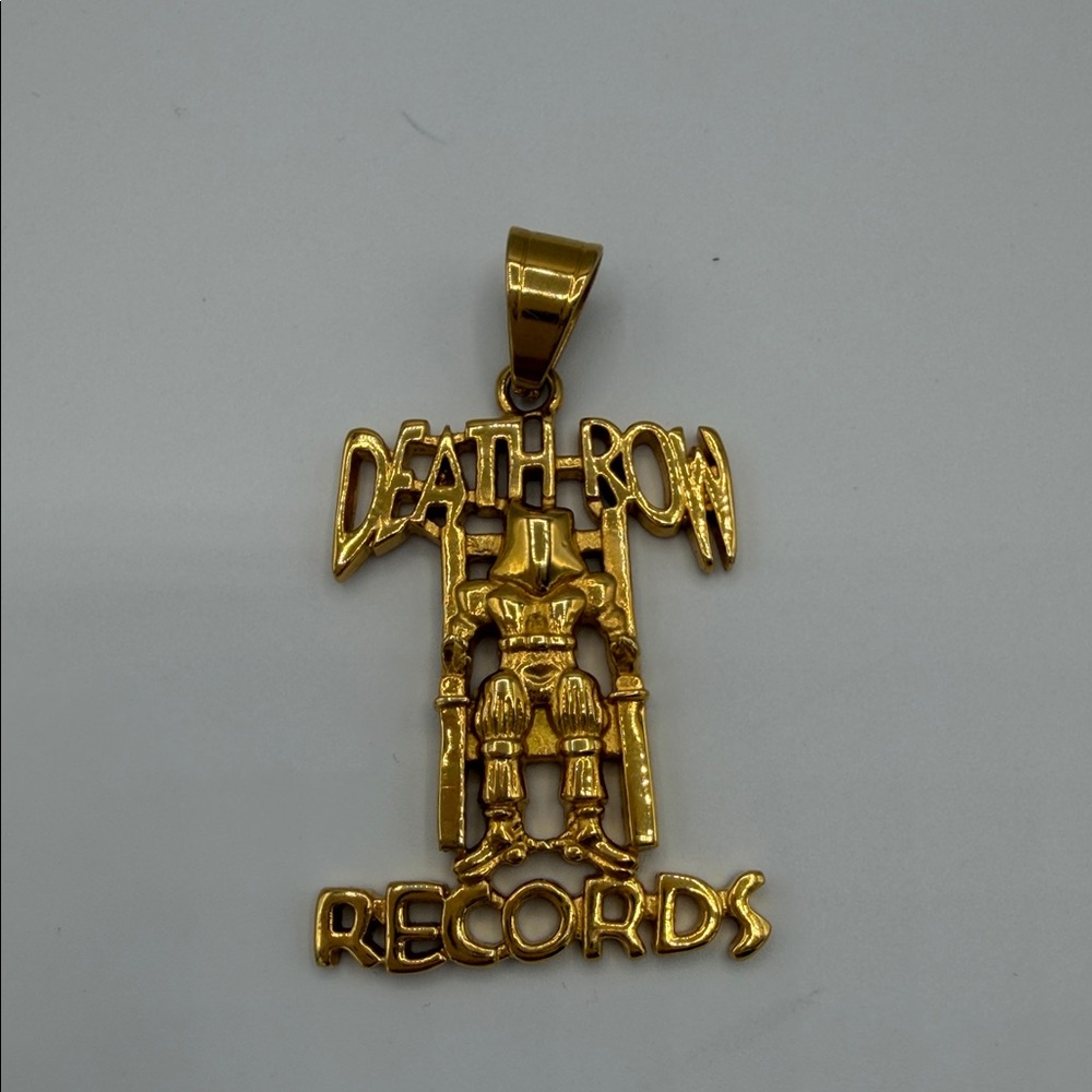 Gold Death Row Records Pendant